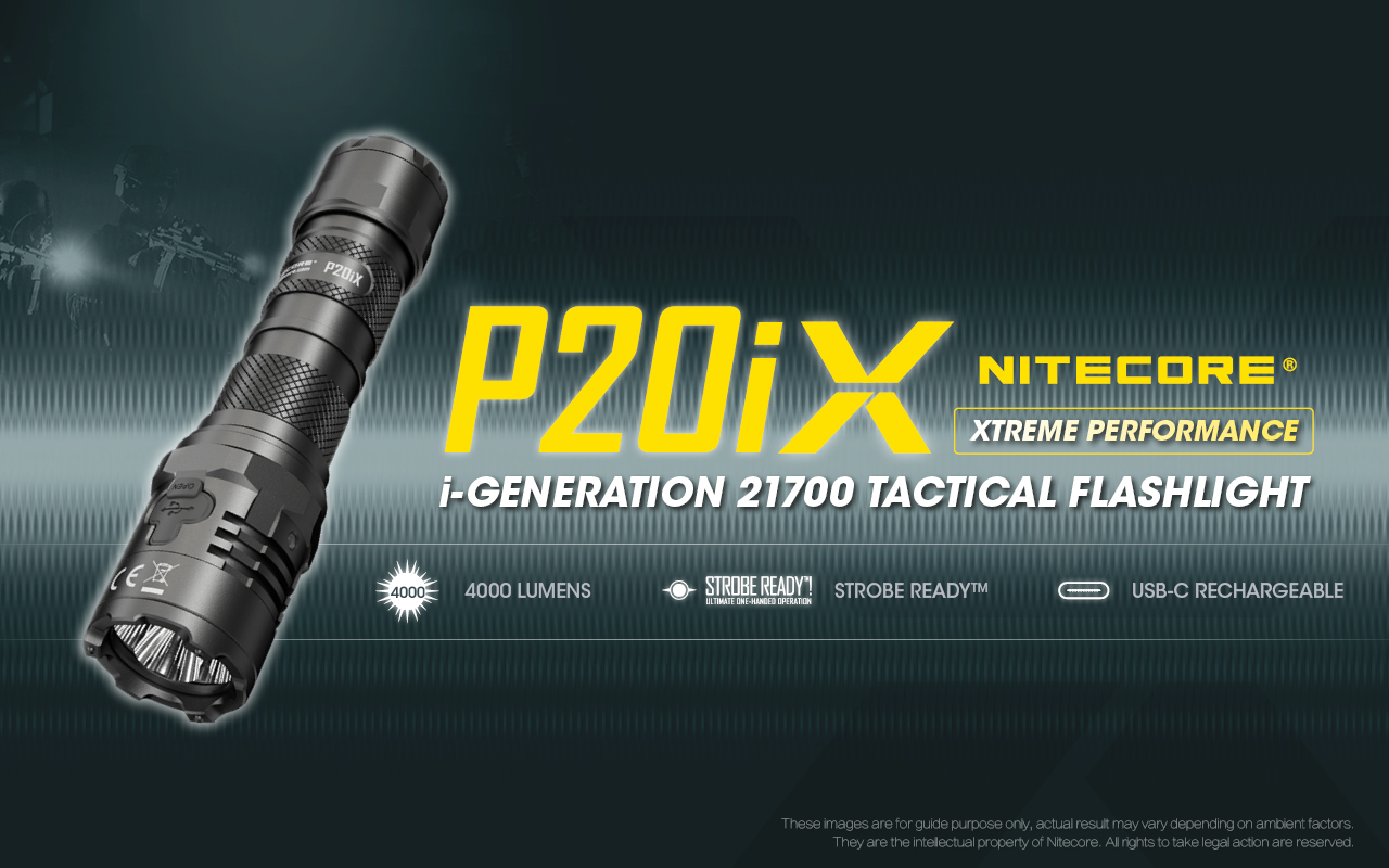 NITECORE P20iX 4000 Lumen USB-C Rechargeable Tactical Flashlight